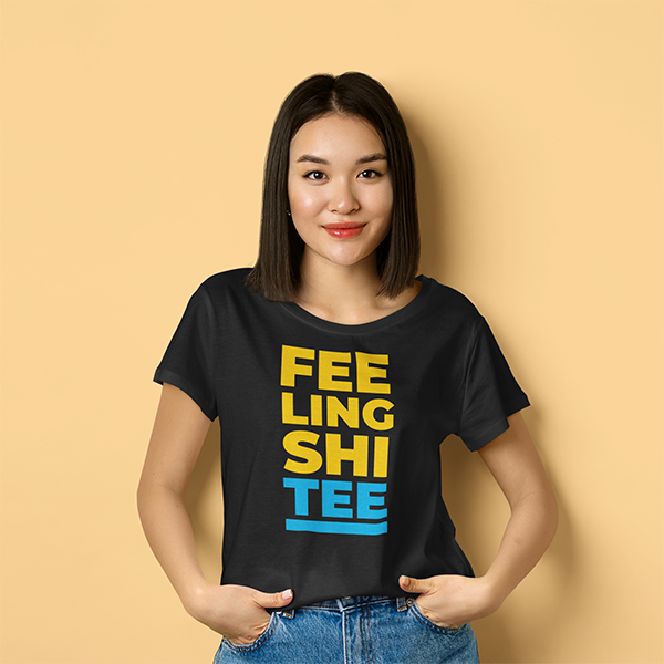 Girl in Feeling Shit-Tee T-shirt funny t-shirt for people who are chronically ill and always sick to make them laugh